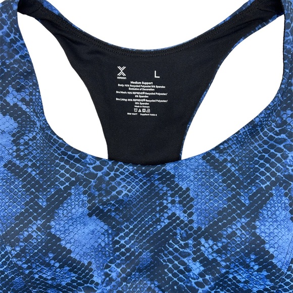 Xersion Women's Blue Black Snake Print Medium Support Sports Bra Size M L XL XXL - Picture 10 of 16
